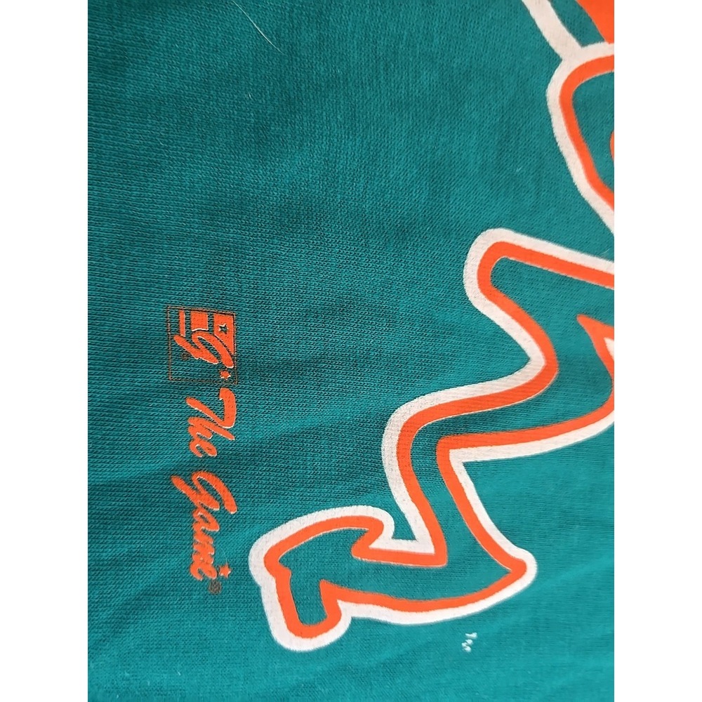 Vintage Miami Dolphins Shirt The Game 1993 NOS New With Tags Medium Deadstock - Picture 13 of 16